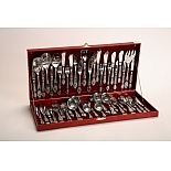 Набор столовый 90 предметов приборов Павловский завод им. Кирова М-3 ХР Тройка в дер. дипломате