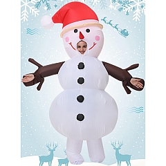 Надувной маскарадный костюм Снеговик Новогодний Рождественский