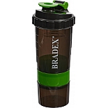 Шейкер спортивный с отделениями Bradex SF 0507 зеленый 0,5 л