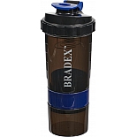 Шейкер спортивный с отделениями Bradex SF 0508 синий 0,5 л