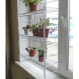 Стеллаж металлический для рассады и цветов Найди на подоконник 26х62х91 белый