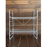 Стеллаж 2 полки для рассады и цветов металлический на подоконник "Найди" 62х26х70 см белый