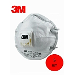 Респиратор-маска 3M профессиональный с клапаном выдоха 8122 FFP2, 5 шт