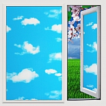 Пленка на окна витражная самоклеящаяся на клею UD-068 Синее небо 5х0,9 м рулон